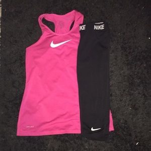 Matching set | nike tank top, nike capris